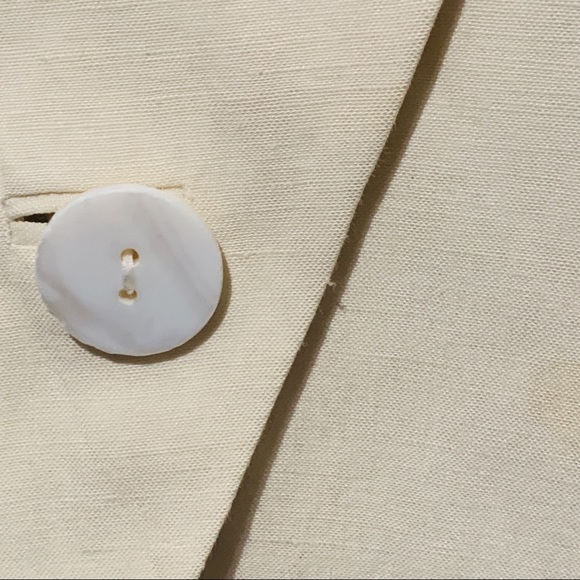 Neiman Marcus Silk & Linen Ivory Blazer Size 10 - Picture 3 of 5